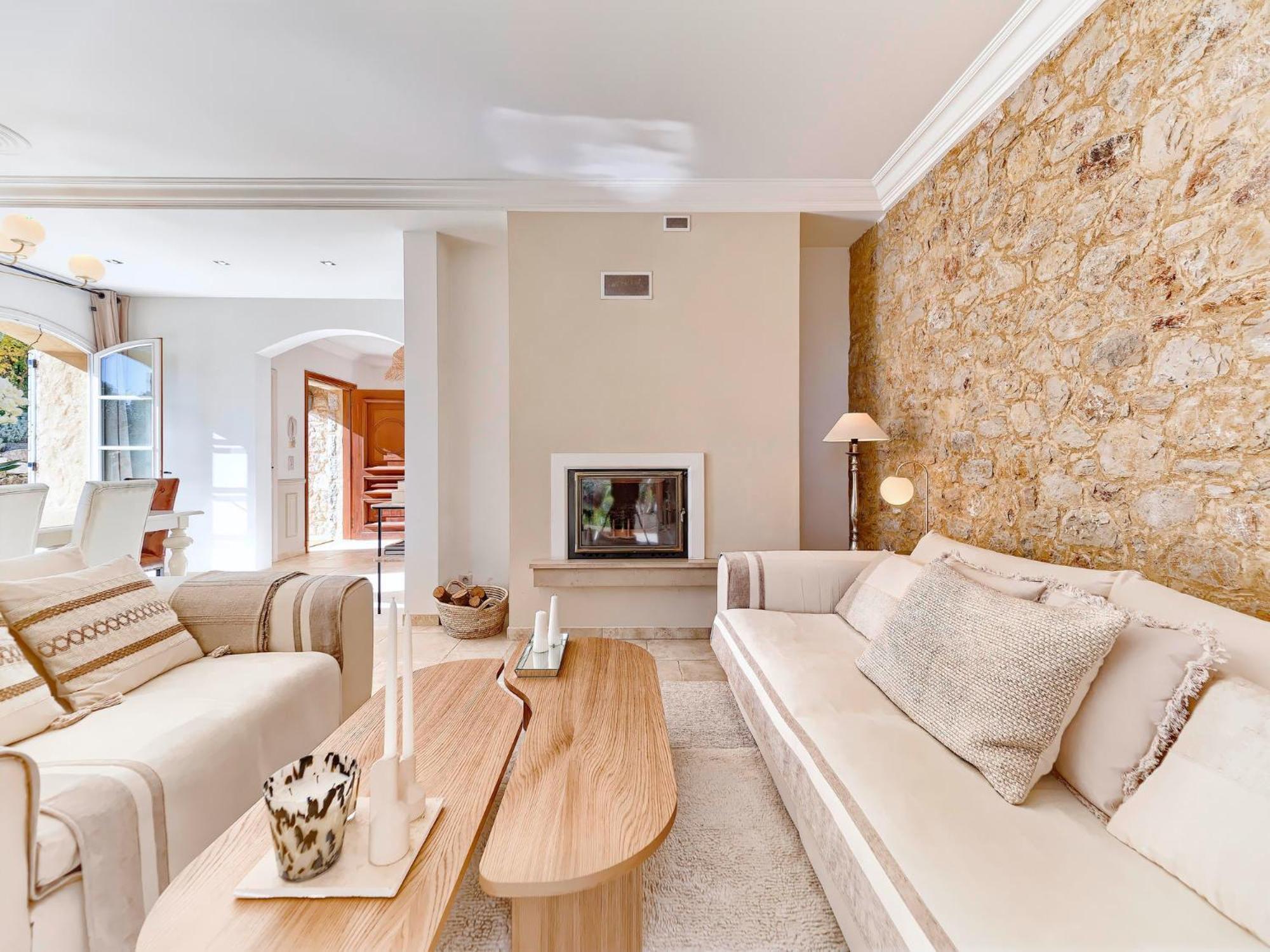 Bastide D'Architecte En Pierre Villa Cagnes-sur-Mer Luaran gambar