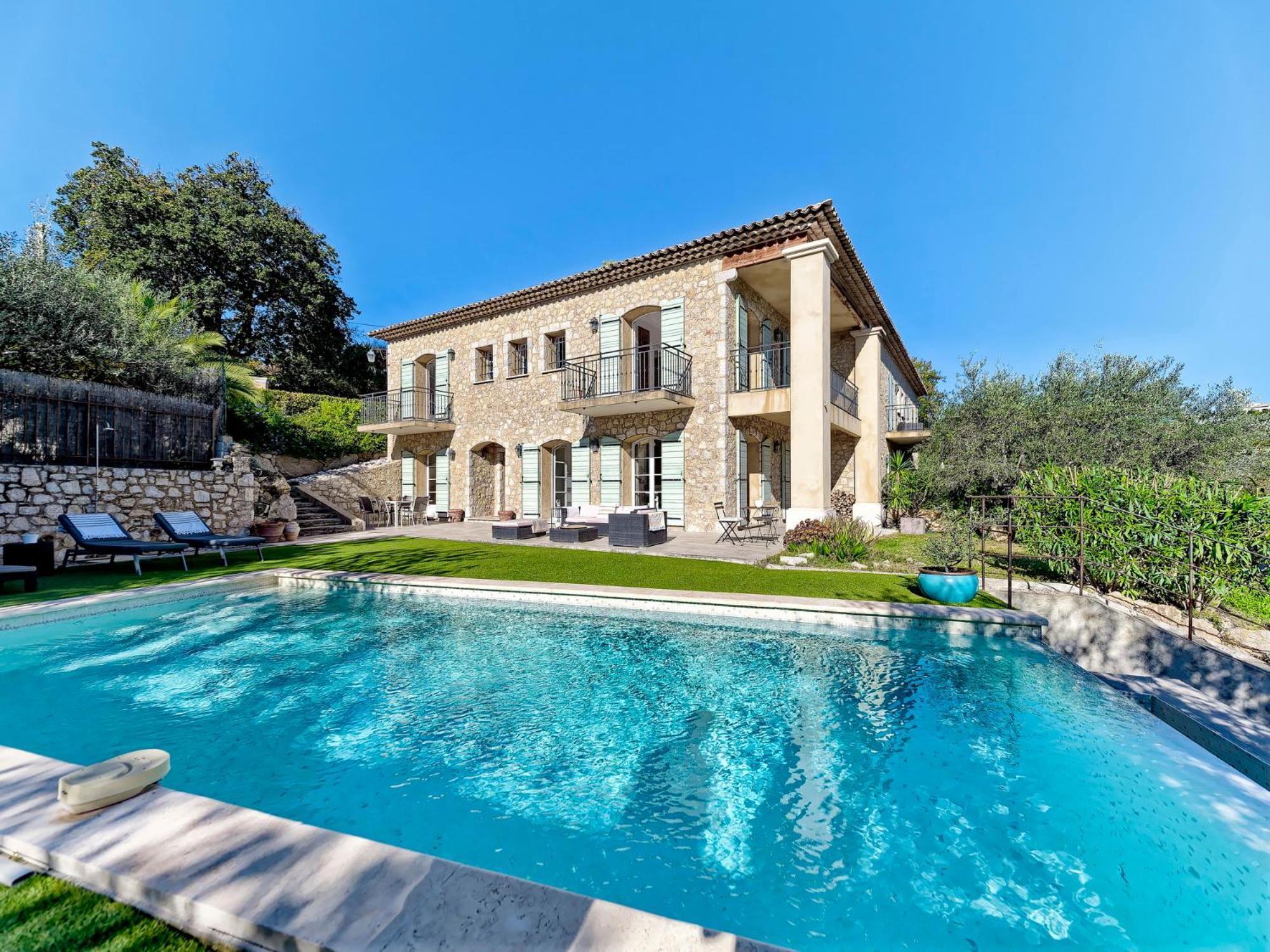Bastide D'Architecte En Pierre Villa Cagnes-sur-Mer Luaran gambar